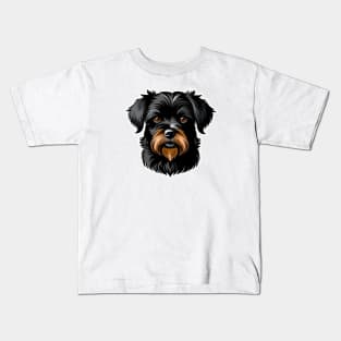 Head Affenpinscher dog pet portrait cartoon vector illustration Kids T-Shirt